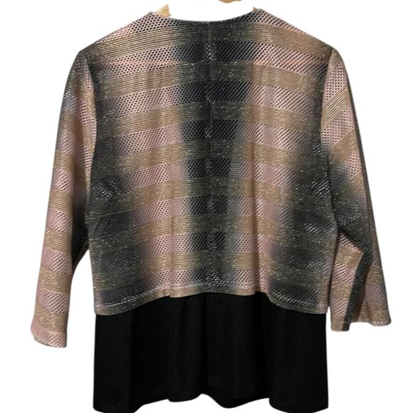 M. Miranda Women's Top Plus Size 20 Formal Mesh Metallic Overlay Special Occasio - Picture 2 of 5